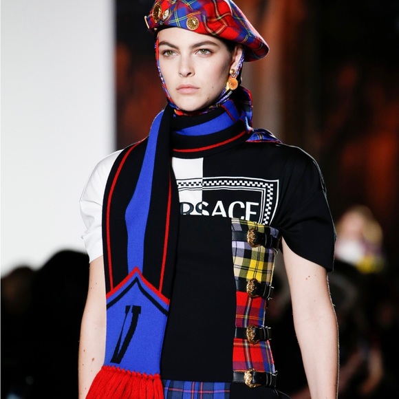 Versace 2018 Fall Buckle Denim Corset Tube Top - Picture 6 of 7